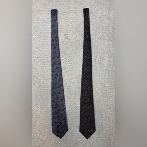 Men's Paisley Silk Tie - Black and Navy - Dunhill